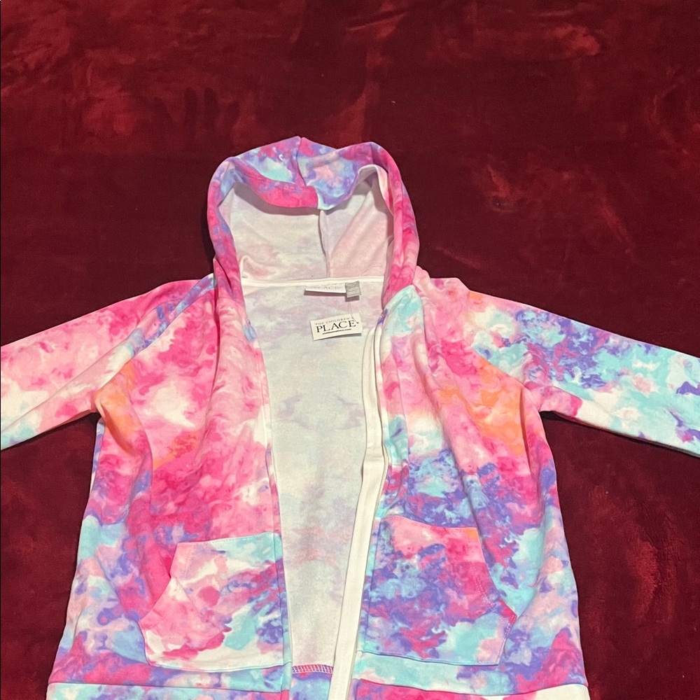 The Children's Place Pink and Blue Tie-Dye Hoodie